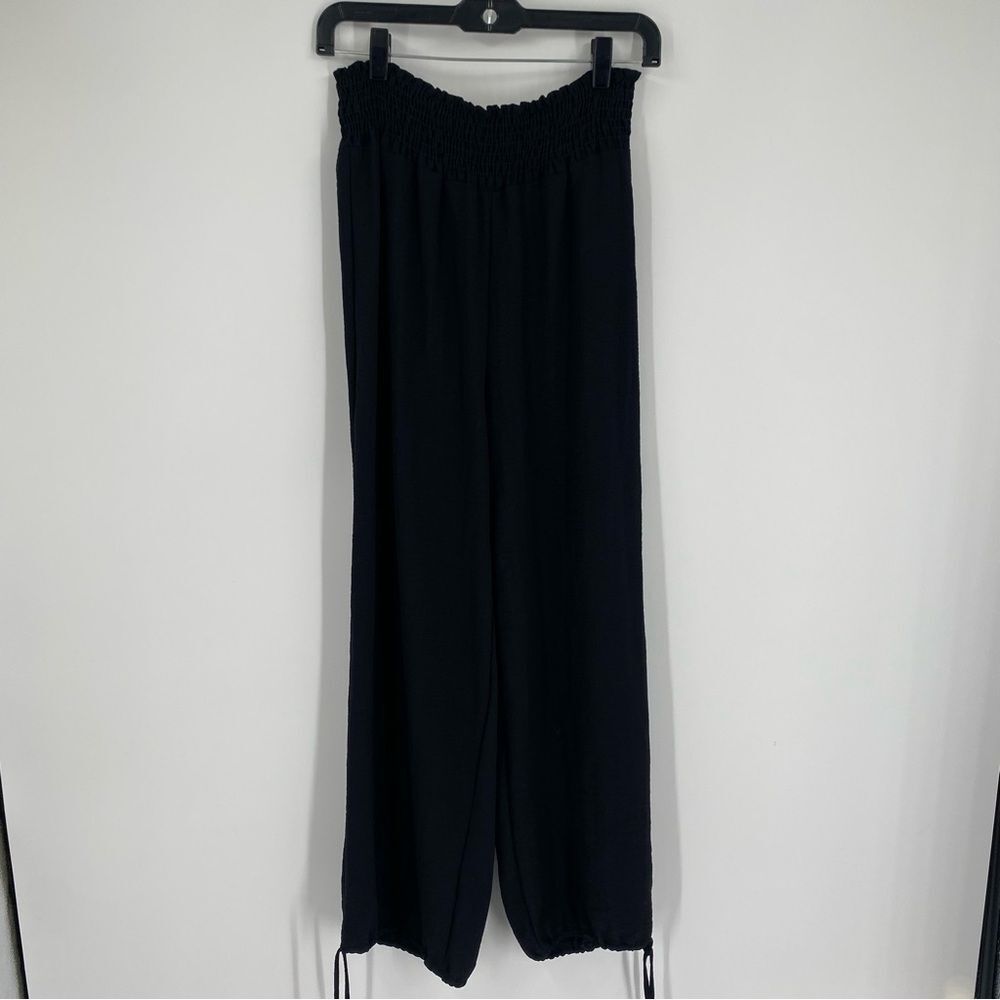 Sweet Adelyn Women’s Ruched Belt Lightweight Loose Fit Black Pants size M